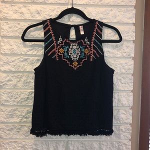 Black Aztec print tank top